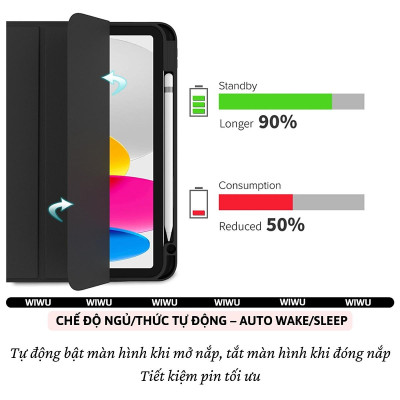 Case bao da bàn phím bluetooth bảo vệ 360 độ hiệu WIWU Protective Keyboard cho iPad Pro 11 13 inch M4 Pro 11 2020/21/22 Air 4/5/6/7 Gen 7 8 9 10.2 inch 10.5 inch Gen 10 10.9 inch - Bàn phím từ tính nam châm tháo rời, tích hợp giá đỡ - Hàng nhập khẩu