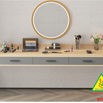 Bàn làm việc, bàn trang điểm treo tường bằng gỗ BTT402 - Nội thất lắp ráp Viễn Đông Adv 