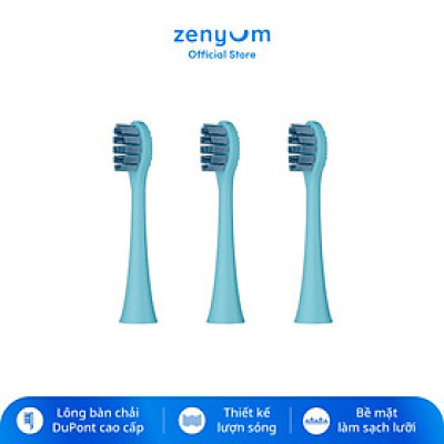 [Chính Hãng] Combo 3 Đầu Bàn Chải Điện Thay Thế Zenyum Sonic MỚI 2.0- Công Nghệ Singapore - Xanh Dương