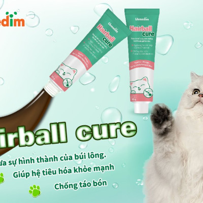 Hairball Cure giảm búi lông, táo bón, nôn mửa; giúp bộ lông mèo khỏe đẹp (Vemedim, mẫu mới)