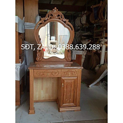 Bàn trang điểm gỗ hương xám, kiểu cột đục gương nụ