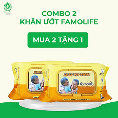 [MUA 2 TẶNG 1] COMBO 2 Khăn ướt Famolife 100 tờ không mùi mềm mịn, dưỡng ẩm vệ sinh cho người lớn