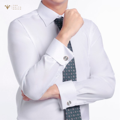 [MUA SƠ MI TẶNG CUFFLINK] ÁO SƠ MI TRẮNG, CỔ TAY ÁO CUFFLINKS, CHẤT LIỆU BAMBOO CAO CẤP, THƯƠNG HIỆU THE SUITS HOUSE