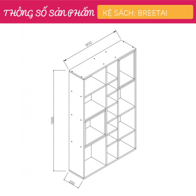 Giá sách gỗ công nghiệp nhỏ gọn SMLIFE Breetai