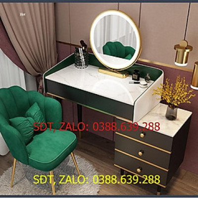 Bàn trang điểm Bắc ÂU phối hiện đại, Bàn phấn kèm gương đèn led đẳng cấp sang trọng không kèm ghế BAP04