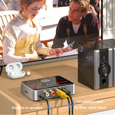 Hàng Chính Hãng - Bộ Thu Phát Bluetooth NFC M13-JA - Chip Bluetooth 5.3 Phạm Vi Kết Nối 20m Giải Mã APTX-HD TÍch Hợp DAC Cao Cấp Màn Hình LED Đèn RGB Đa Kết Nối AUX 3.5mm, RCA, Optical, Coaxial, USB Hỗ Trợ NFC Chế Độ RX TX Pin 1000mAh - ROGTZ