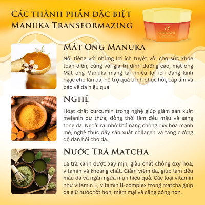 Mặt Nạ Đổi Màu Origani – Sáng Da, Ngừa Mụn, Kháng Khuẩn Cùng Mật Ong Manuka 50ml