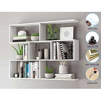 Kệ Sách Gỗ Treo Tường 4 Tầng, Giá Để Sách Trang Trí Cho Bé Juno sofa CTKT06-120 KT 120 x 82 x 20cm