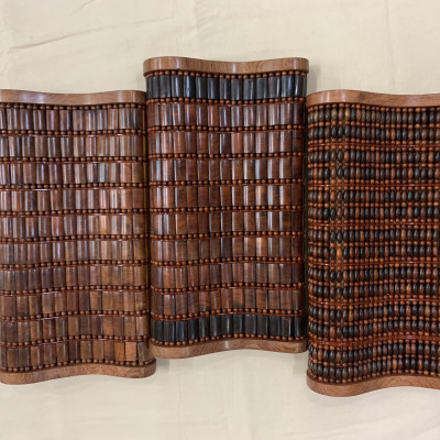 Gối Gỗ Trắc Miếng , Gối Công Thái Học - Kích Thước 43cmx24cmx8cm/4cm ( video , hình thật ) 