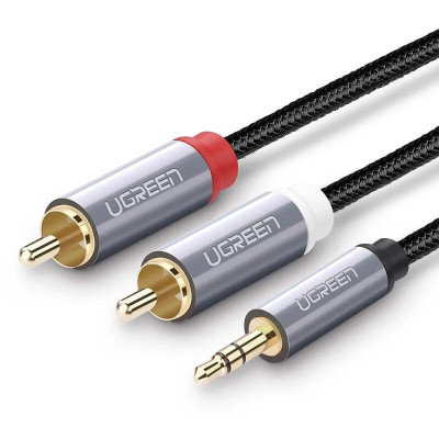 Ugreen UG40844AV135TK 3M màu Đen Cáp âm thanh 2 đầu Bông sen sang 3.5mm Dương đầu bọc nhôm mạ vàng - HÀNG CHÍNH HÃNG