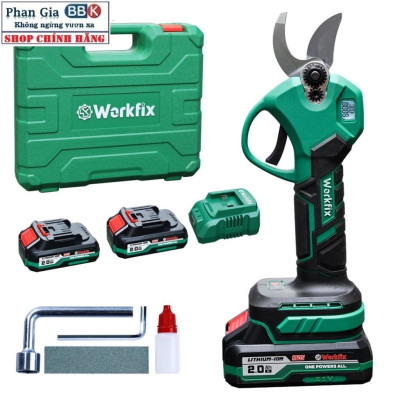 Kéo cắt cành pin WORKFIX WF-CP30BL, Động cơ Không chổi than, Màn hình led hiển thị- Bảo hành chính hãƞg.