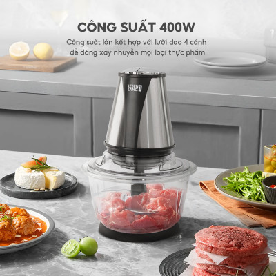Máy xay thịt đa năng cối thủy tinh, LEBENLANG LBL1930 công suất 400W, dung tích 1200ml, bảo hành 2 năm – hàng chính hãng