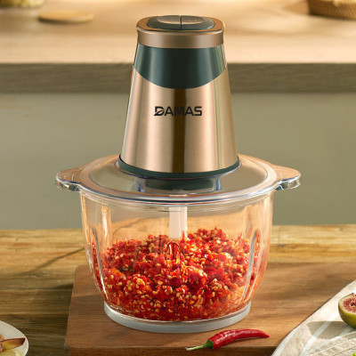 Máy Xay Thịt Đa Năng 2 Lưỡi Dao Xay Damas KF260 - Thiết Kế Cối Thủy Tinh Chịu Lực Cao Cấp - Động Cơ Đồng Nguyên Chất Giúp Máy Hoạt Động Bền Bỉ - Dung Tích Lớn 2,2 Lít - Hàng Nhập Khẩu 