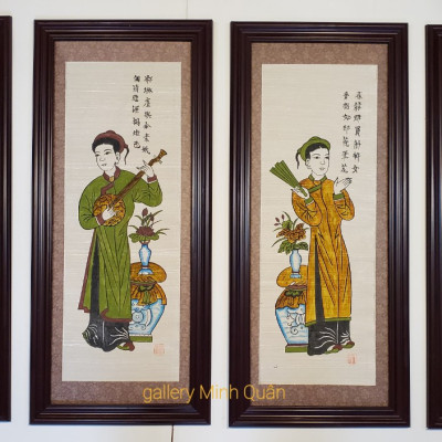 Bộ tố nữ ” Tranh dân gian đông hồ” 