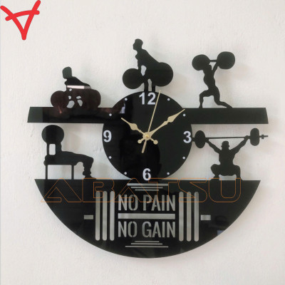 Setup phòng gym chất lừ, trang trí phòng gym đẹp với đồng hồ ‘No Pain, No Gain - Abatsu