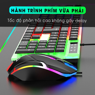 Bàn phím giả cơ G21 kèm chuột, bàn phím máy tính chống nước led rgb chơi game làm việc văn phòng cho PC laptop - hàng chính hãng