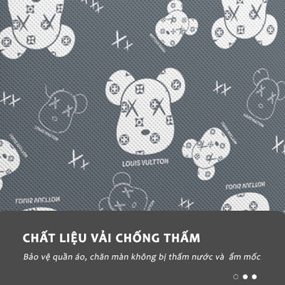 Túi đựng quần áo, chăn màn size lớn 1000L, có khoá kéo cao cấp- Hàng chính hãng