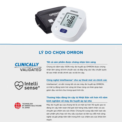 Máy Đo Huyết Áp Bắp Tay Omron HEM-7156T Có Kết Nối Bluetooth + Tặng Kèm Adapter Thường