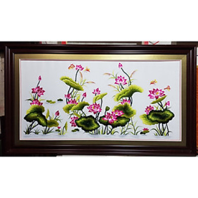 TRANH THÊU - HOA SEN -F171