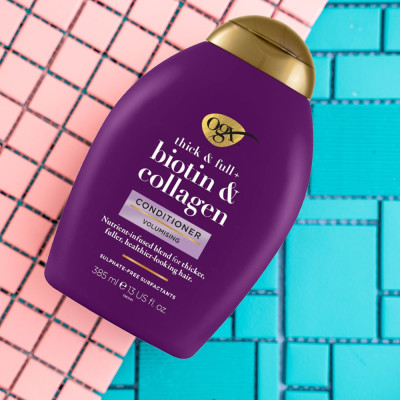 Dầu Xả OGX Thick & Full Bổ Sung Biotin & Collagen Cho Tóc 385ml