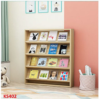 Kệ sách gỗ MDF, Kệ đựng sách báo, Kệ sách ở trường KS402 - NỘI THẤT LẮP RÁP VIENDONGADV
