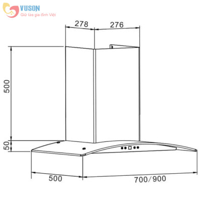 Máy Hút Mùi Eurosun 90k27S - Hàng Chính Hãng