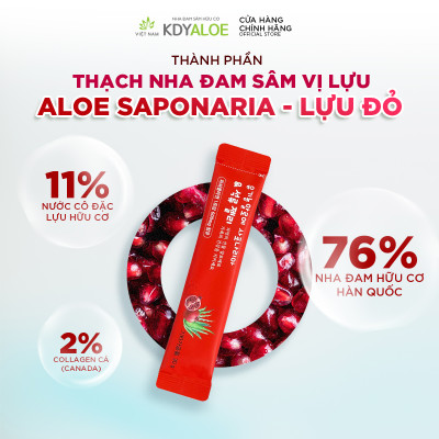THẠCH COLLAGEN NHA ĐAM SÂM LỰU ĐỎ HỮU CƠ (set 30 gói) HỖ TRỢ ĐẸP DA
