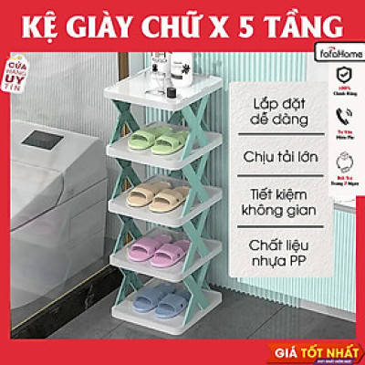 Kệ Để Giày Dép 5 Tầng Chữ X - Kệ Đựng Giày Dép Đa Năng Bằng Nhựa Lắp Ghép Giao Màu Ngẫu Nhiên