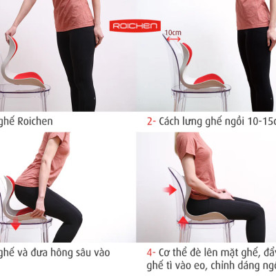 Ghế chỉnh dáng ngồi đúng Roichen Giant, dành cho nam nữ cân nặng 70- 90kg, lớn hơn, thoải mái hơn