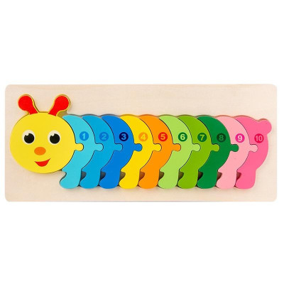 Combo 5 Tranh Ghép Gỗ 3D HT SYS Cho Bé, Tranh Nối Số Từ 1 - 10, Đa Dạng Màu Sắc Giúp Bé Phát Triển Trí Tuệ