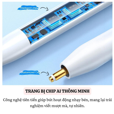 Bút cảm ứng cảm biến nghiêng chống tì tay sạc nam châm WIWU Stylus A01 cho iPad Pro Air Mini đời 2018 trở lên Gen 7 8 9 10 10.9 11 12.9 13 Mini 6 M1 M2 M3 M4 - Hàng nhập khẩu