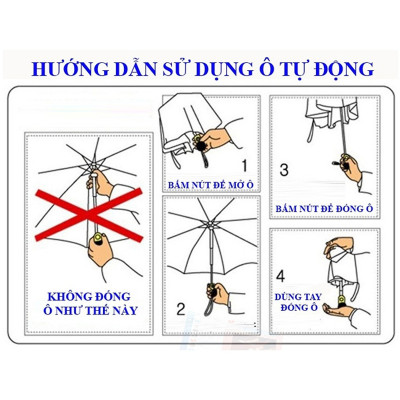 Ô Dù Tự Động Nhật - Hàng 10 nan cứng cáp 