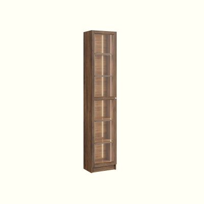 [Happy Home Furniture] CATY, kệ sách 6 tầng cửa kính size nhỏ tích hợp đèn LED, 40cm x 30cm x 202cm (DxRxC), KSA_011_LED