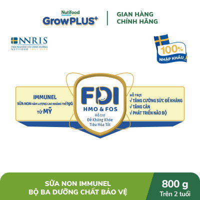 Sữa bột Nutifood GrowPLUS+ Sữa Non Immunel trên 2 tuổi Lon 800g