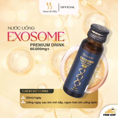 [Anna de Rita] Nước Uống Collagen EXOSOME Premium Drink 60.000MG+ Đẹp Da, Trẻ Hóa (hộp x 1 lọ 50ml)