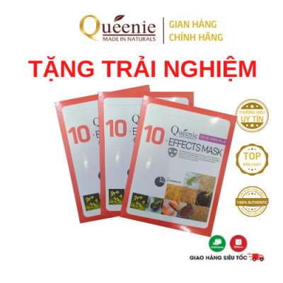 Combo 3 mặt nạ trải nghiệm Queenie dưỡng da ẩm mịn, se nhỏ lỗ chân lông - Mỹ Phẩm Hàn Quốc