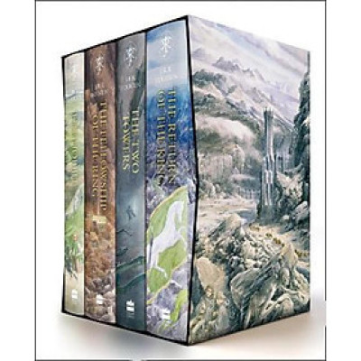 Sách - The Hobbit & The Lord of the Rings Boxed Set by J. R. R. Tolkien (UK edition, hardcover)