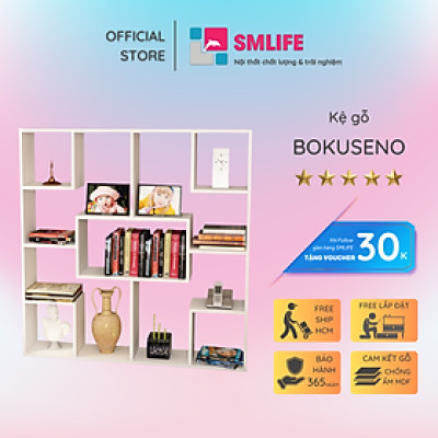 Giá sách hiện đại bằng gỗ công nghiệp cao cấp SMLIFE Bokuseno