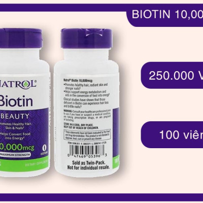 Biotin mọc tóc Natrol Beauty Mỹ hỗ trợ tóc mọc nhanh hơn, dày hơn, cho mái tóc khỏe mạnh, làn da rạng rỡ và móng tay chắc khỏe - QuaTangMe Extaste