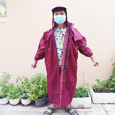 Áo Mưa Măng Tô Hàn Quốc, Áo Mưa Khoá Kéo Vải Dù Cao Cấp, Khổ To Rộng, Màu Sắc Tươi Sáng
