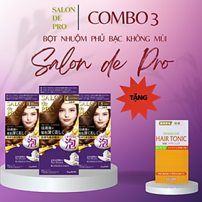 Combo 2 Bọt nhuộm tóc phủ bạc cao cấp Salon de Pro - Màu tự chọn - Tặng kèm 1 hộp bọt đồng thương hiệu