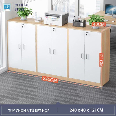 Tủ Gỗ Đựng Hồ Sơ 2 Cửa Có Khóa Hiện Đại Thương Hiệu SIB Decor HS22
