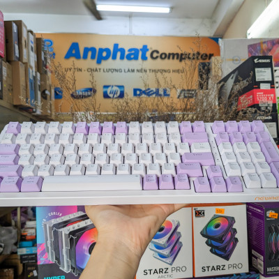 Bàn phím cơ NEWMEN GM328 Purple-White Blue switch - Hàng Chính Hãng