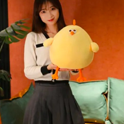 Thú nhồi bông gà tròn vo êm mịn - Size từ 45cm đến 60cm- Quà tặng gấu bông gà mặt thộn dễ thương - Gối ôm mềm mịn cho bé.