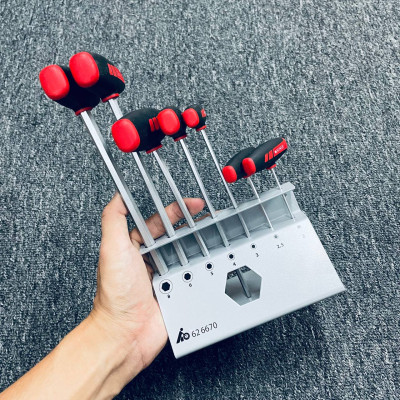 BỘ 7 CHIẾC TAY VẶN LỤC GIÁC MẠ CHROME KÈM ĐẾ KIM LOẠI HOLEX