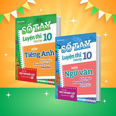 Sách - Sổ Tay Luyện Thi Vào Lớp 10 Môn Ngữ Văn + Tiếng Anh - Combo 2 Cuốn - Megabook