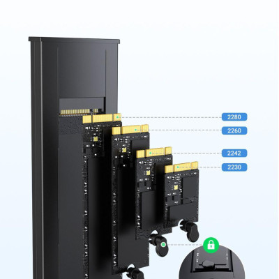 Ugreen UG15512CM578TK NVME USB type C 3.1 Gen2 tốc độ 10Gbps có kèm 2 cáp A-C + C-C dài 0.5M - hỗ trợ SSD 2Tb - Vỏ nhôm Box đọc ổ cứng SSD M.2 Màu Đe - HÀNG CHÍNH HÃNG