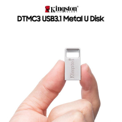 Ổ đĩa kim lọai Kingston DTMC3 64GB USB 3.1/flash USB di động chống va đập,chống mài mòn đĩa U lên đến 100MB / giây tốc độ đọc 64GB(Bạc)
