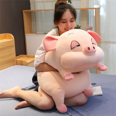 Gấu bông heo lười mắt hí, lợn buồn ngủ đáng yêu siêu hot (40cm--->100cm) vải miniso 4 chiều cao cấp mềm êm – Gối ôm heo hồng buồn ngủ, lợn mắt sụp cute