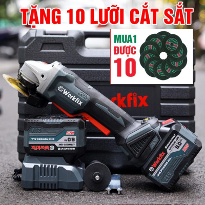 Máy Mài Pin WORKFIX 21V, Không Chổi Than, Pin 15 Cell, Lõi Đồng, Chống Khởi Động Lại, Tự Ngắt Khi Rơi Máy